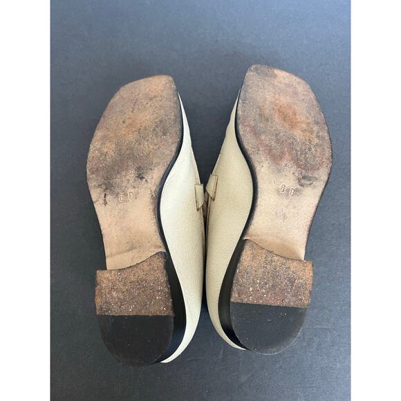 Vintage Gucci Cream Horsebit Pebble Leather Slip On Flat Loafer Driving Shoes 6B - Picture 9 of 11